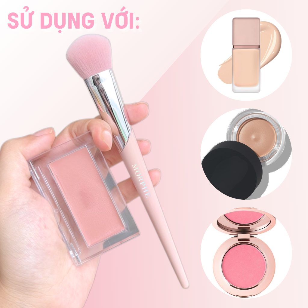 Cọ Trang Điểm Đánh Nền Và Đánh Má Hồng Lông Mềm Form Cọ Vát MORPHE Foundation Brush M47